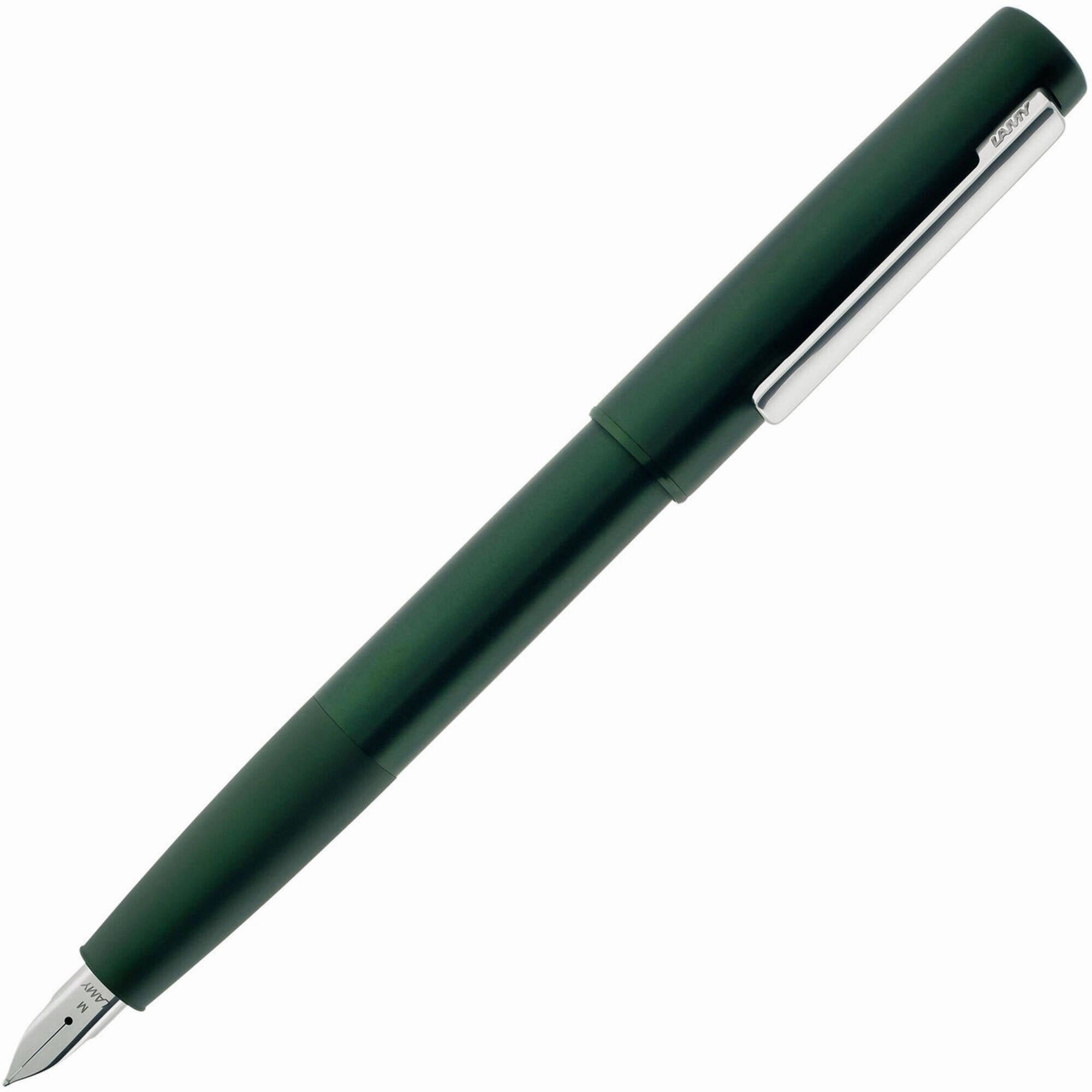 Lamy Fountain Pen - Aion Brushed Aluminium, Dark Green, Extra Fine | L77DGEF