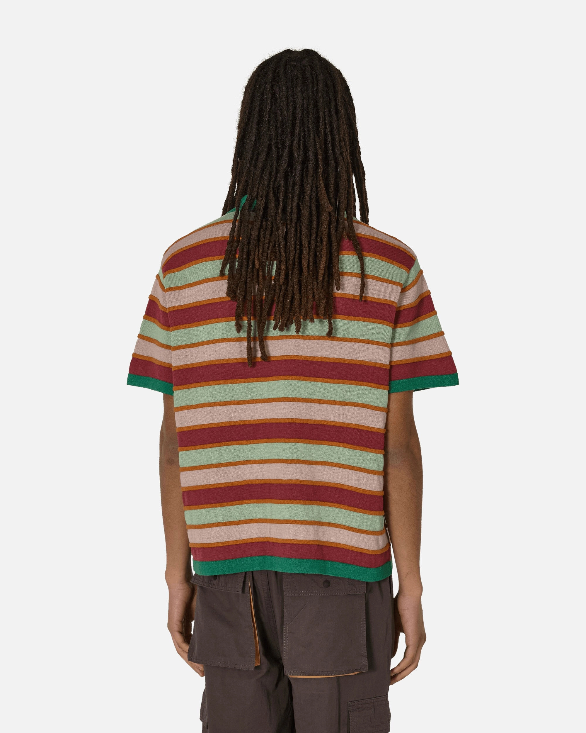 Lifted Stripe Half Zip Shirt Red