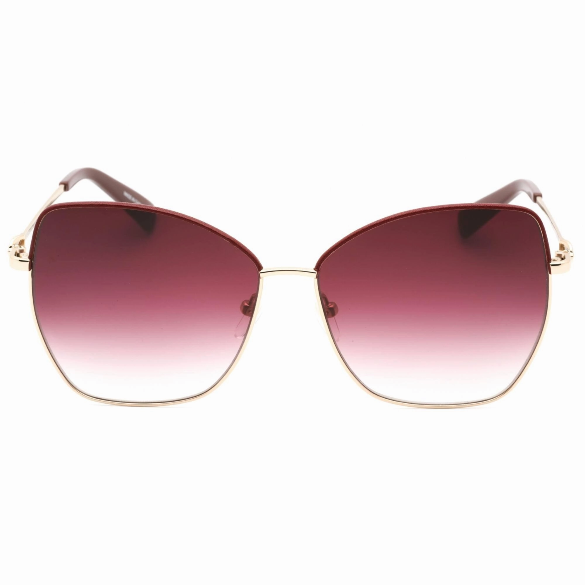 Longchamp Women's Sunglasses - Burgundy Lens Gold Cat Eye Metal Frame | LO156SL 722