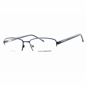 Lucky Brand Men's Eyeglasses - Navy Metal Rectangular Shape Half Rim Frame | D315 0NAV