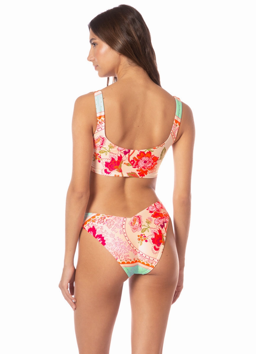 Maaji Floral Groove Dazzle Lace Up Bralette Bikini Top
