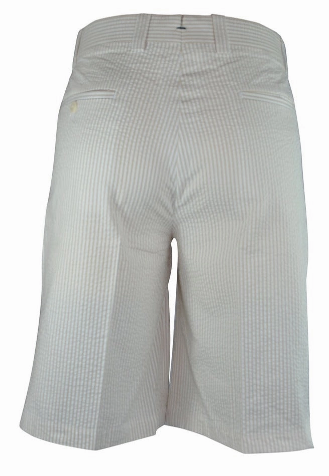 Monterey Cotton Seersucker Shorts - Tan
