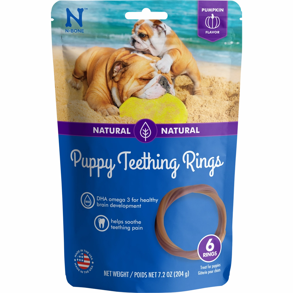 N-Bone Puppy Teething Rings Pumpkin Flavor Dog Treats