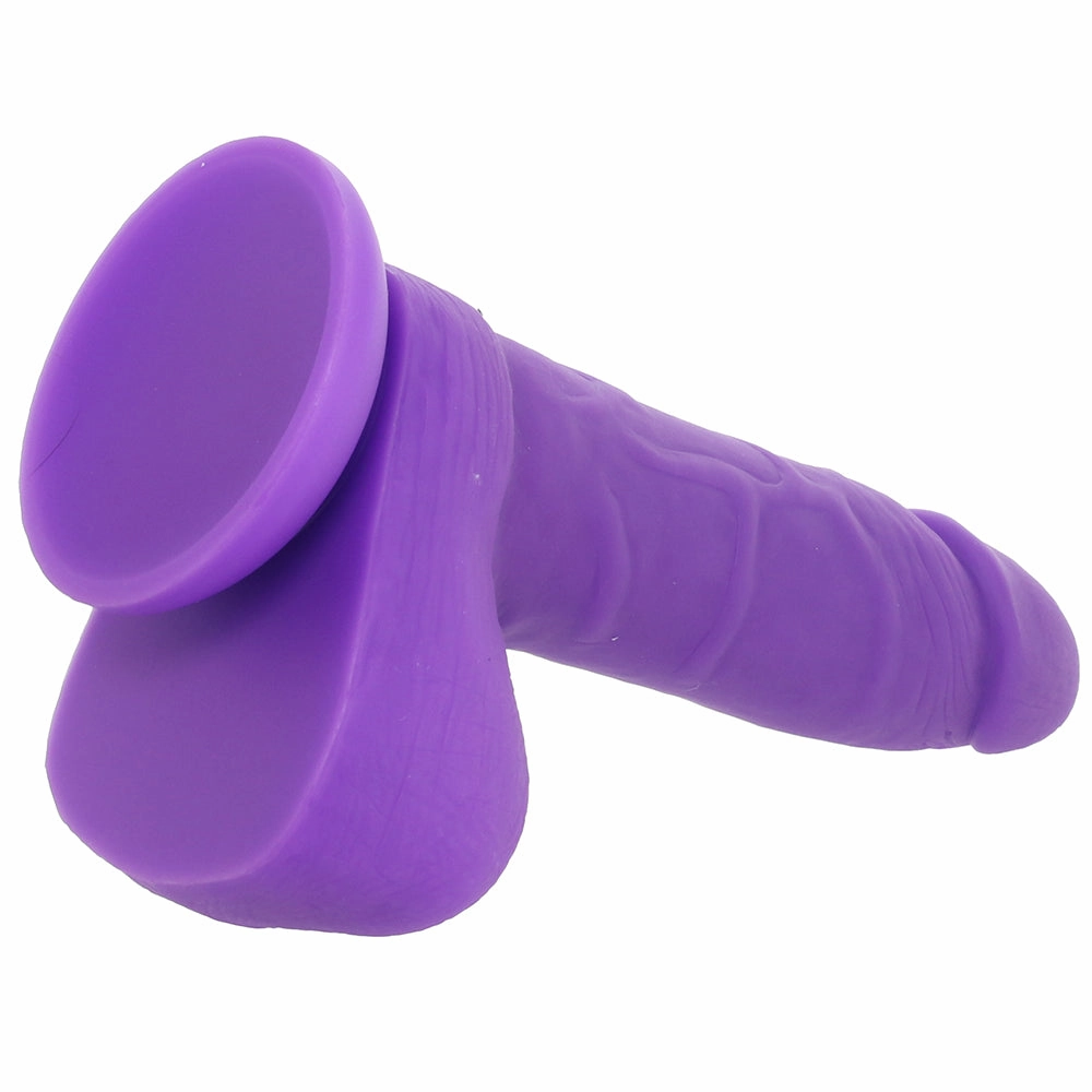 PinkCherry 7 Inch Purple Silicone Ballsy Dildo