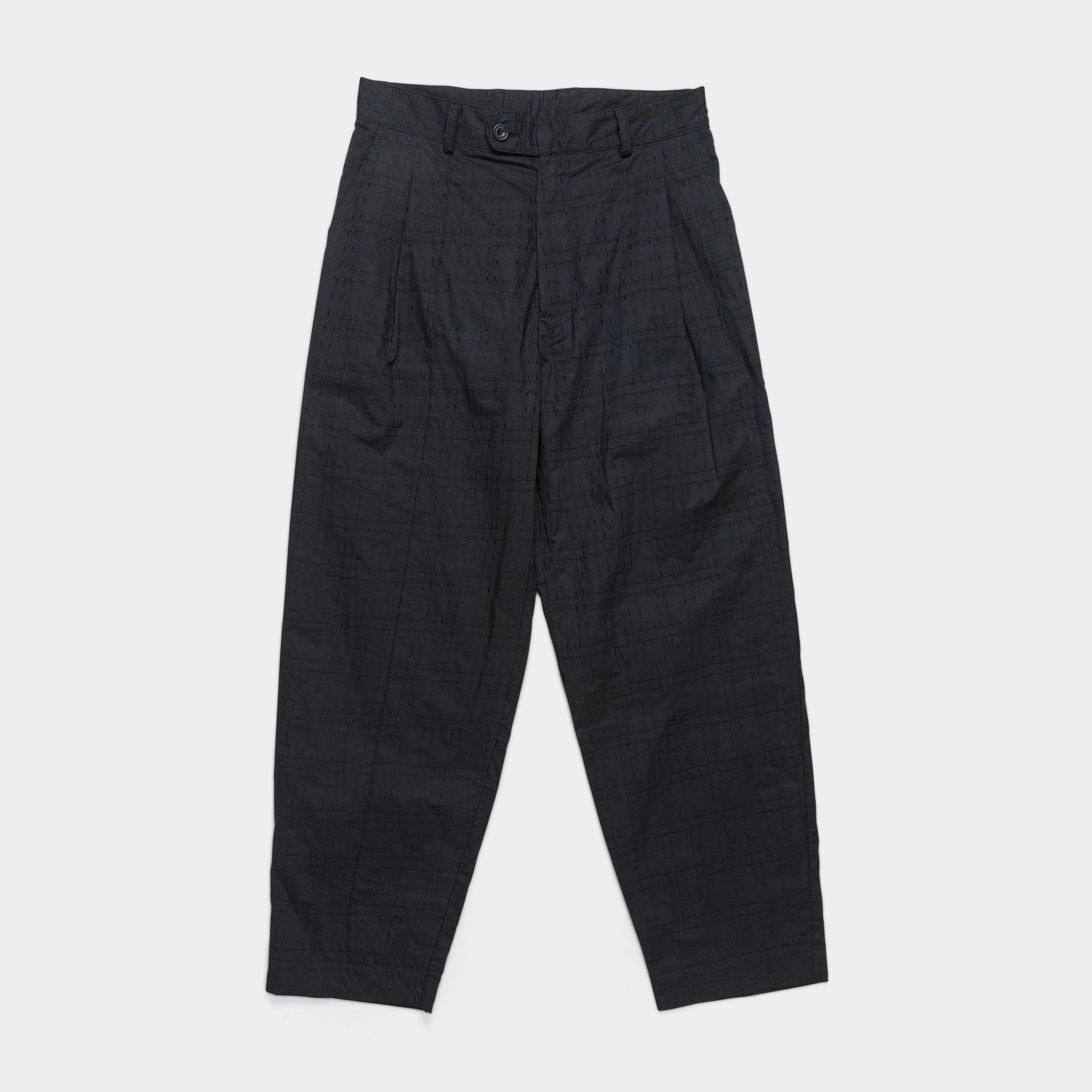 Pleated Trousers - Embroidered Dudley Check