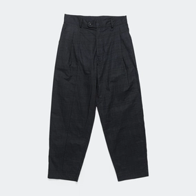 Pleated Trousers - Embroidered Dudley Check