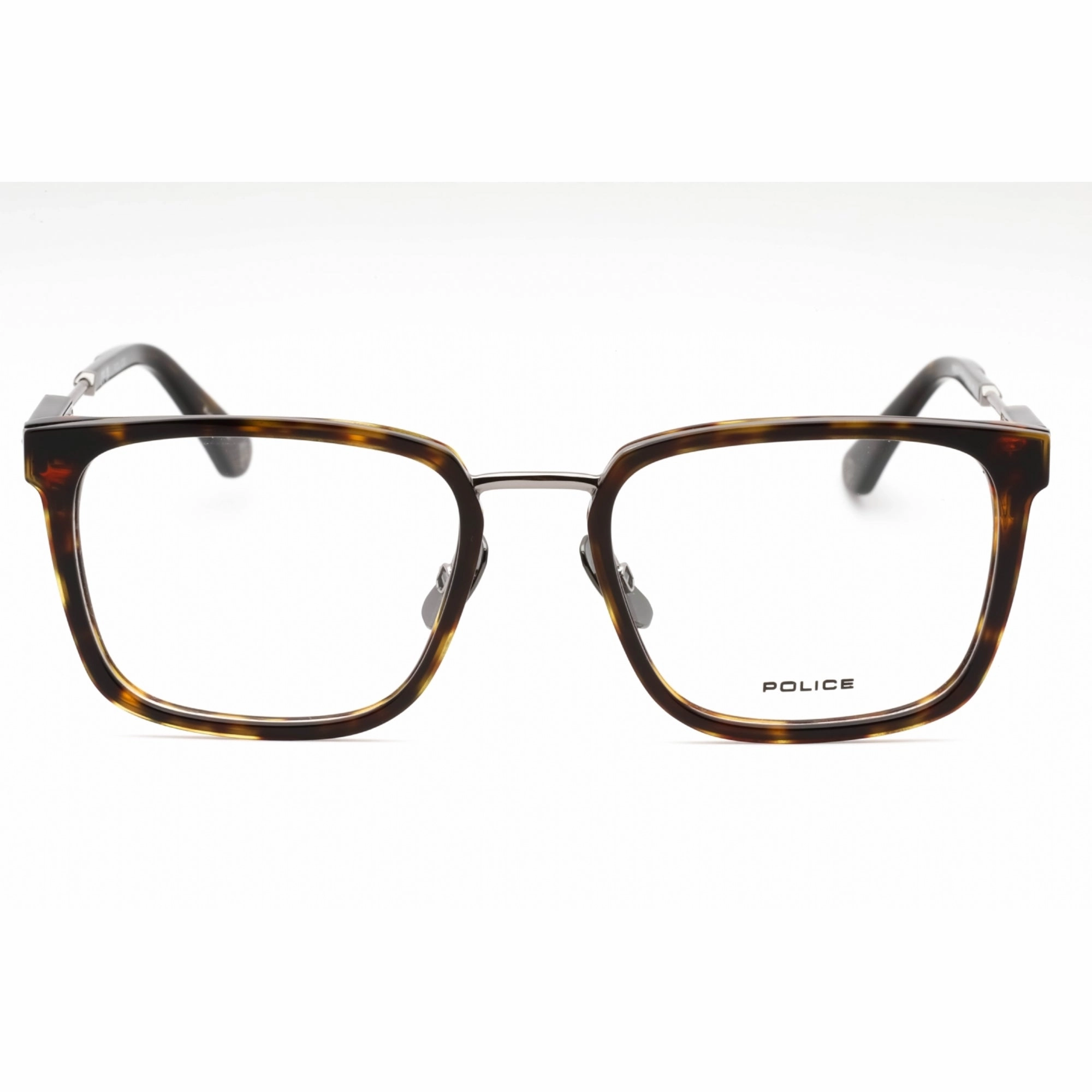 Police Men's Eyeglasses - Ruthenium Tortoise Metal Rectangular Frame | VPLF09 0509