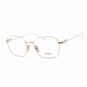 Prada Women's Eyeglasses - Square Shape Talc/Pale Gold Metal Frame | 0PR 55YV LFB1O1