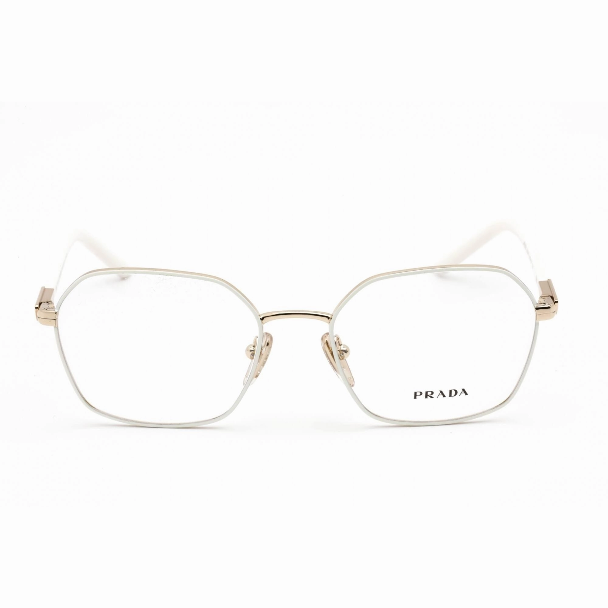 Prada Women's Eyeglasses - Square Shape Talc/Pale Gold Metal Frame | 0PR 55YV LFB1O1