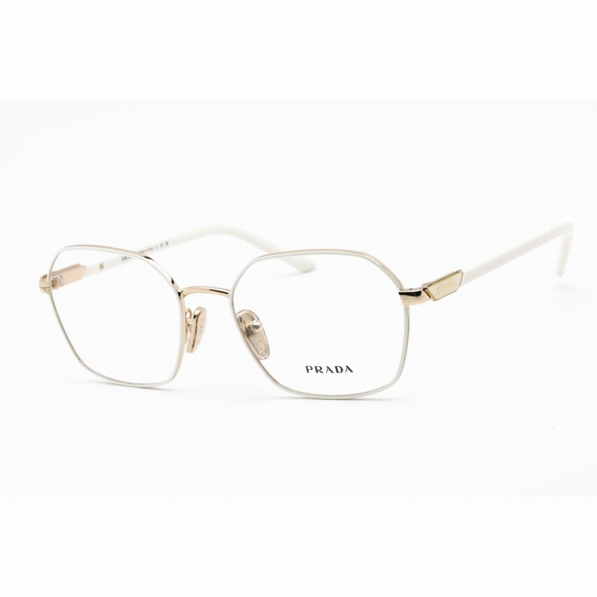 Prada Women's Eyeglasses - Square Shape Talc/Pale Gold Metal Frame | 0PR 55YV LFB1O1