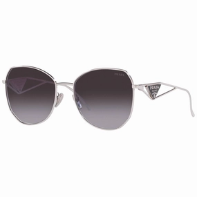 Prada Women's Sunglasses - Silver Butterfly Frame Grey Gradient Lens | 57YS 1BC5D1