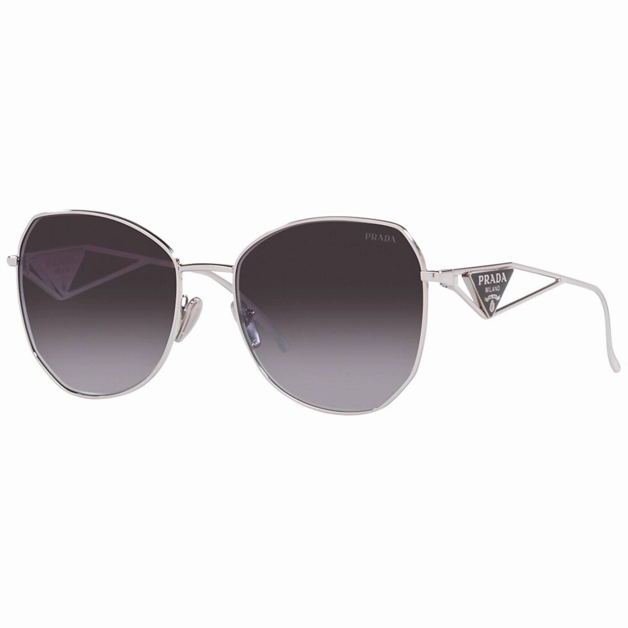 Prada Women's Sunglasses - Silver Butterfly Frame Grey Gradient Lens | 57YS 1BC5D1