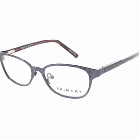 Primary Kid's Eyeglasses - Demo Lens Metal Oval Shape Full Rim 45mm Frame | Pk122 Navy
