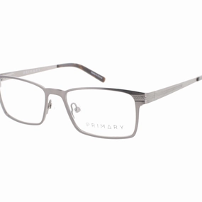 Primary Kid's Eyeglasses - Demo Lens Metal Rectangular Full Rim Frame | Pk126 Gunmetal