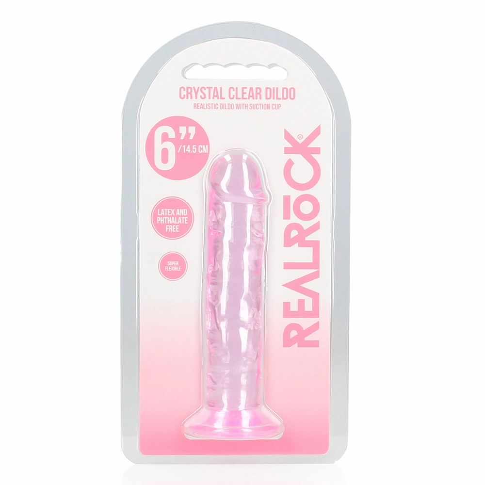 RealRock Crystal Clear 6" Jelly Dildo With Suction Cup