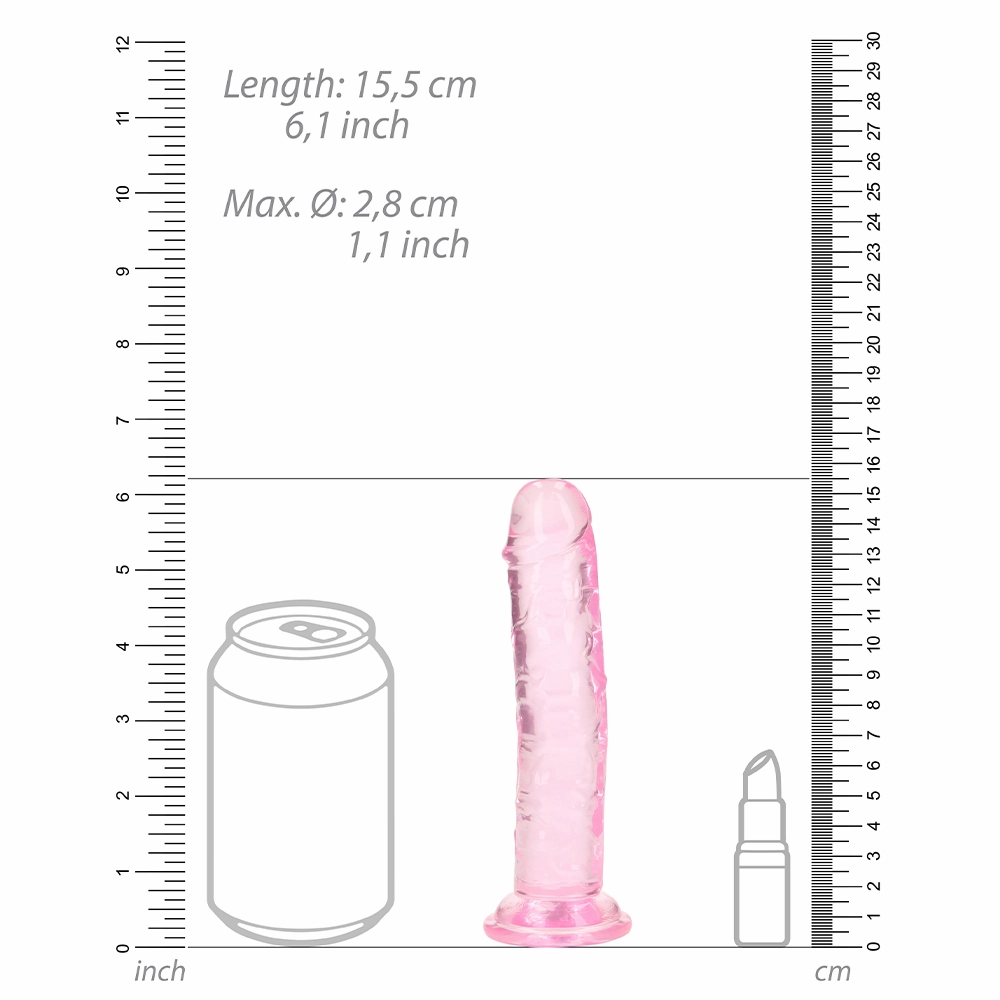 RealRock Crystal Clear 6" Jelly Dildo With Suction Cup