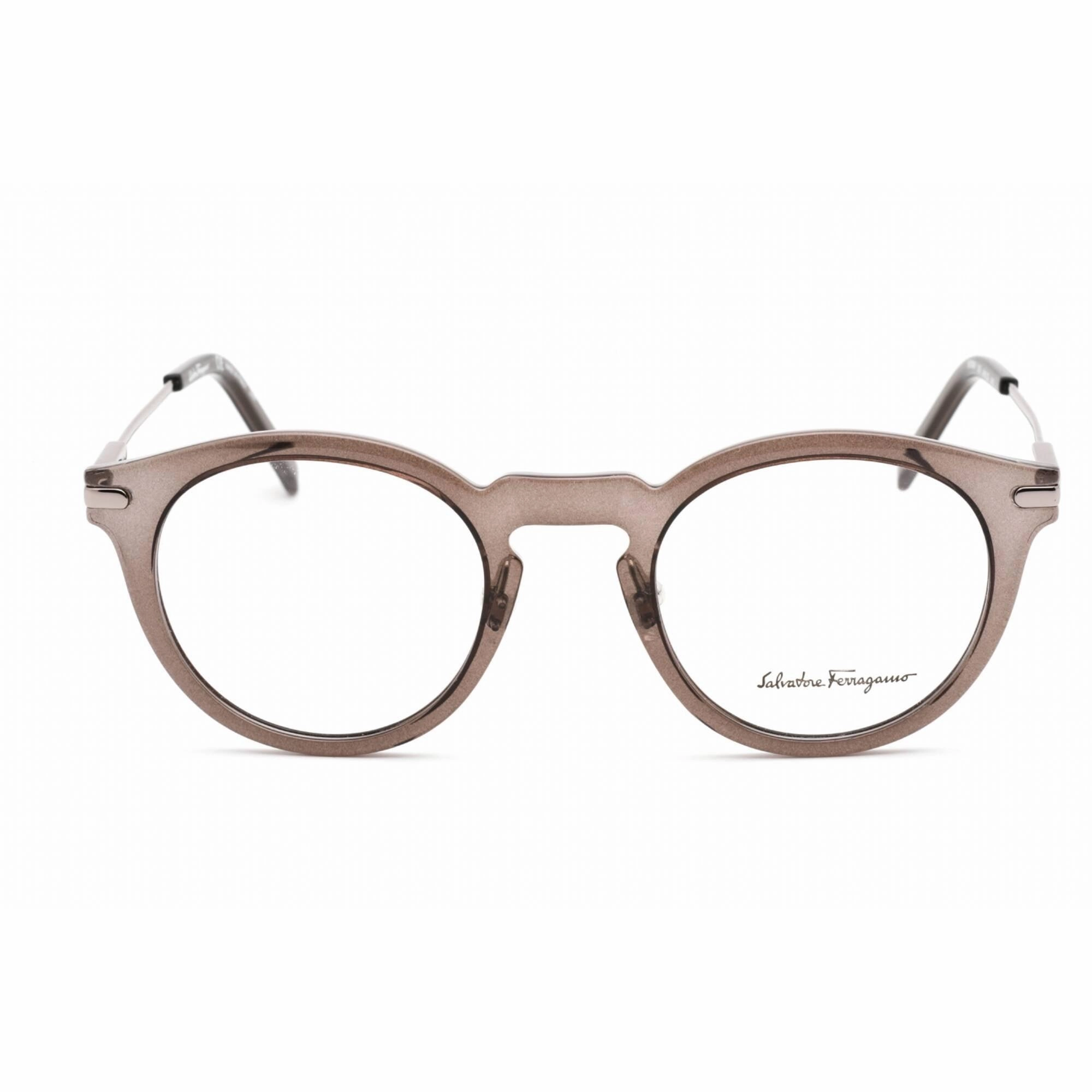 Salvatore Ferragamo Men's Eyeglasses - Round Crystal Grey Plastic Frame | SF2906 033