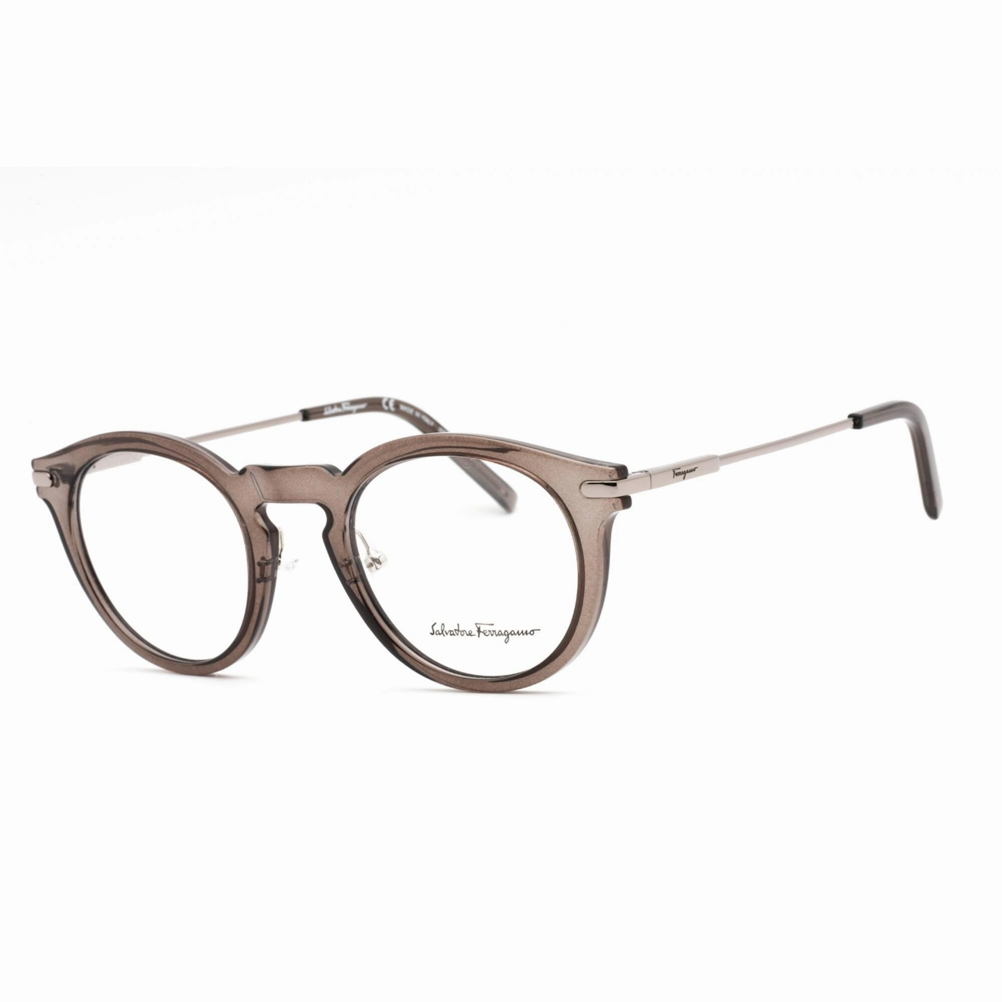 Salvatore Ferragamo Men's Eyeglasses - Round Crystal Grey Plastic Frame | SF2906 033