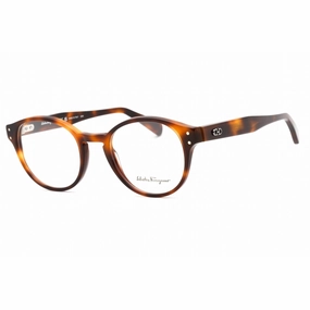 Salvatore Ferragamo Men's Eyeglasses - Tortoise Plastic Round Frame | SF2940 240