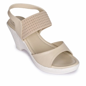 Senorita By Liberty D1-09 Fashion (Cream) Wedges Heel Sandal For Women
