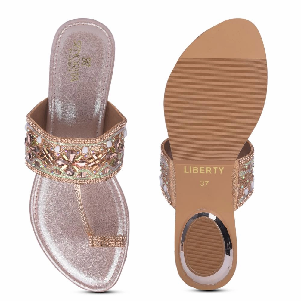 Senorita By Liberty Women STY-43 Peach Ethnic Slippers