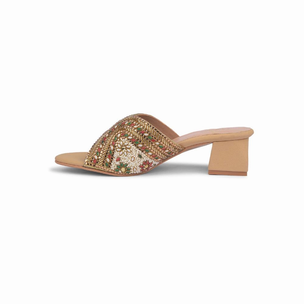 Senorita By Liberty Women STY-89 Golden Ethnic Slippers