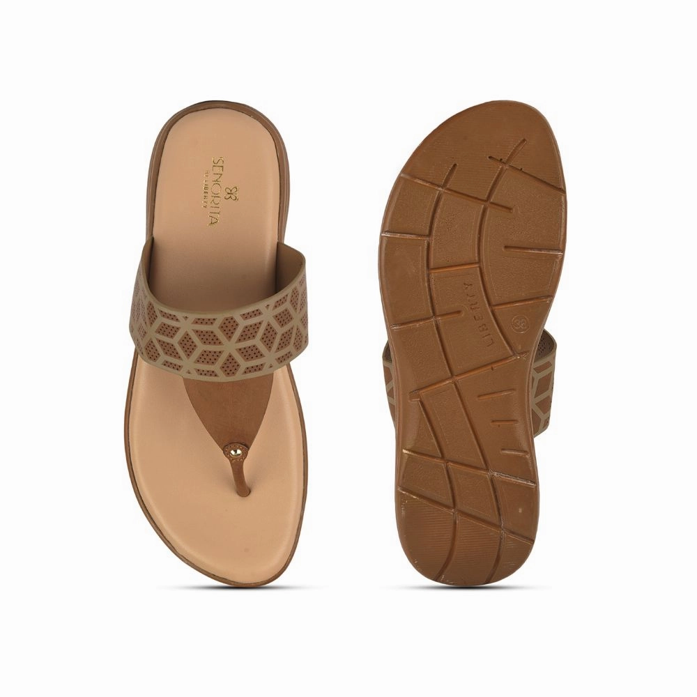 Senorita Casual (Tan) Slipper For Ladies SMT-6 By Liberty