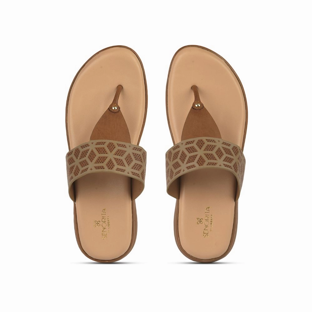 Senorita Casual (Tan) Slipper For Ladies SMT-6 By Liberty