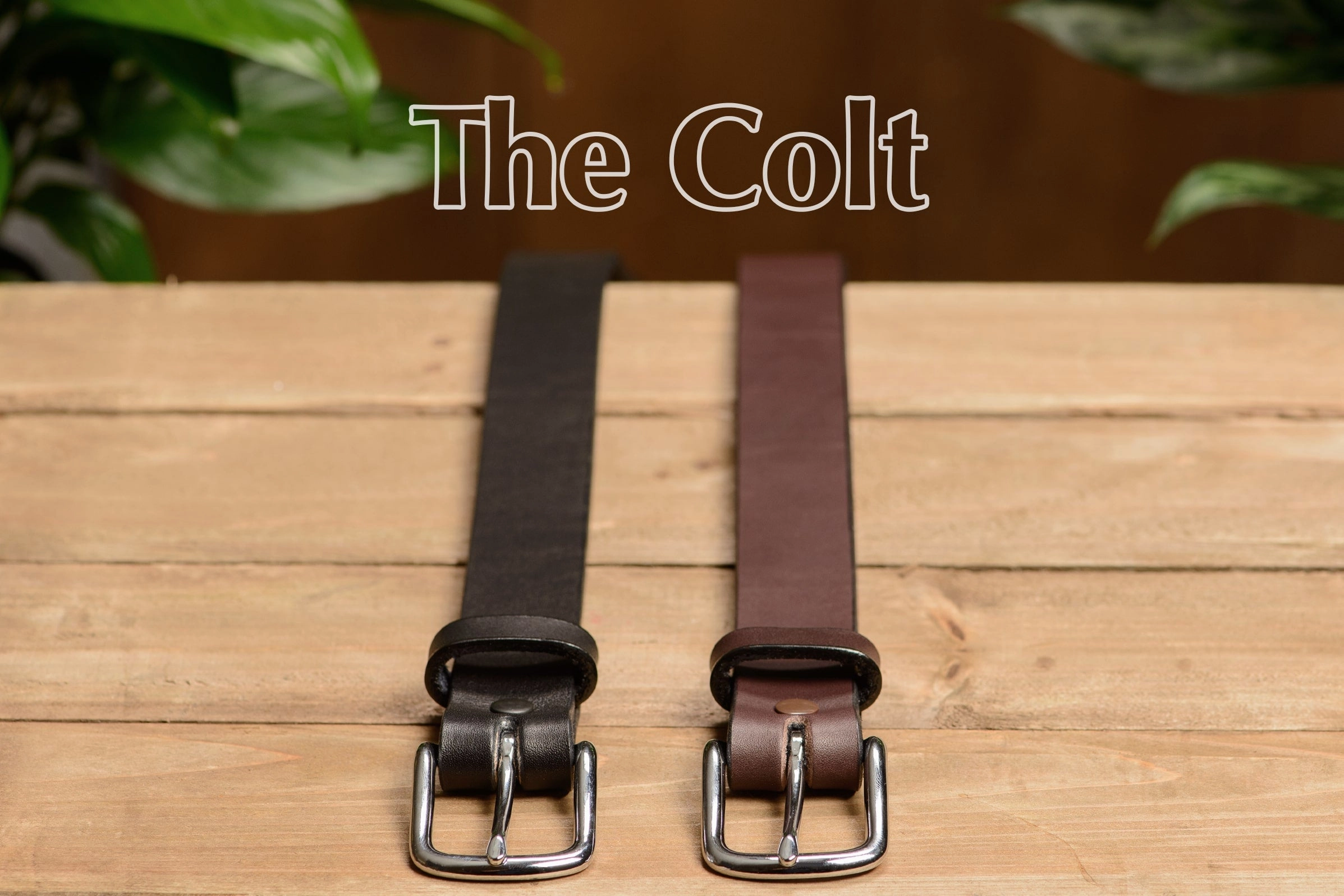 SPECIAL OFFER - The Colt: Black Non Stitched Leather Belt 1.25"