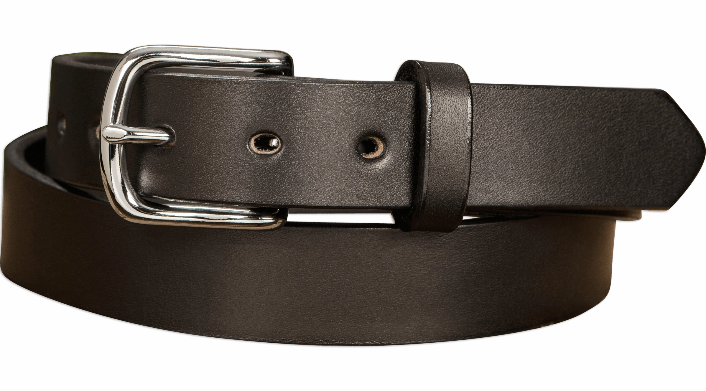 SPECIAL OFFER - The Colt: Black Non Stitched Leather Belt 1.25"