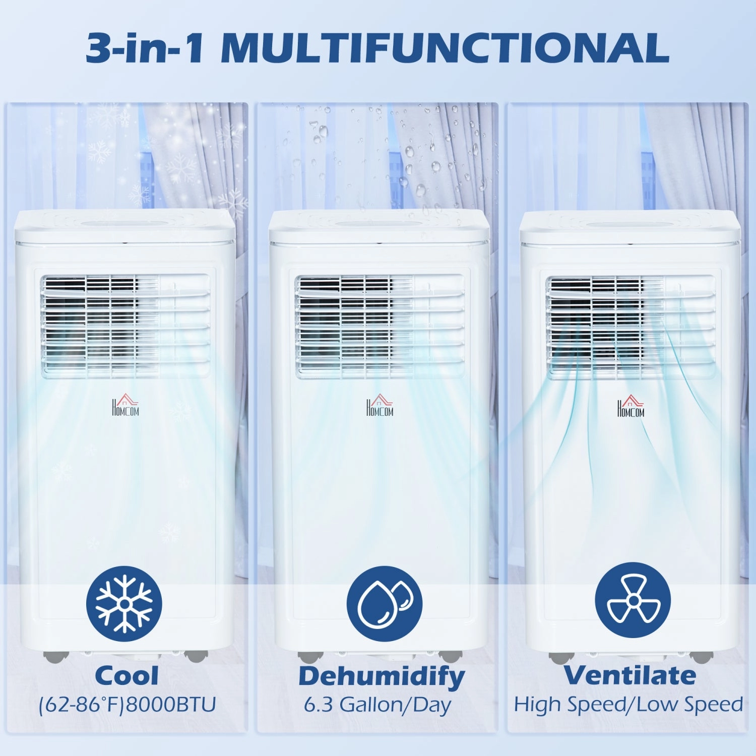 Streamdale 8,000 BTU Portable Air Conditioner Evaporative Cooler, White