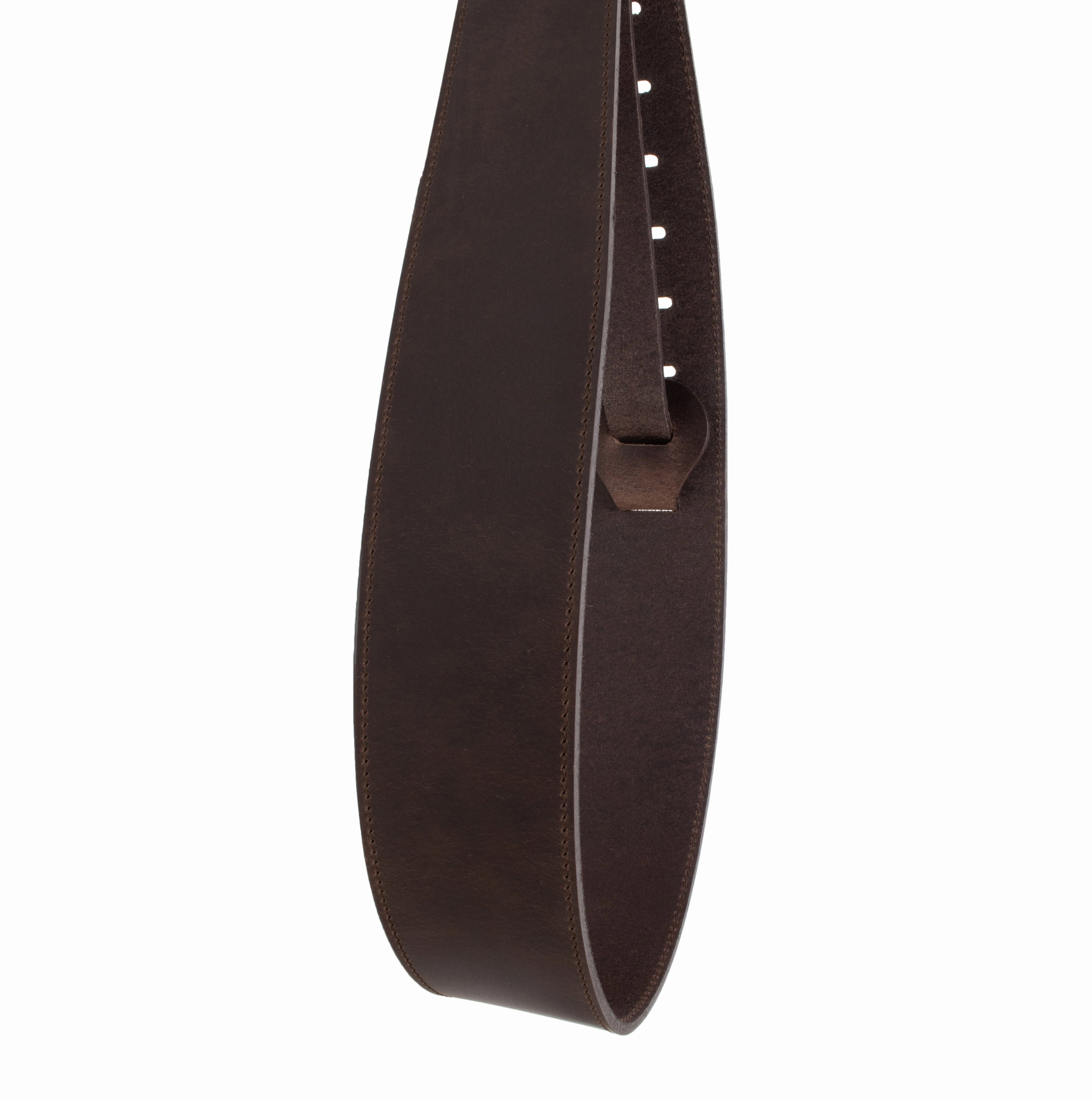 The Legend - Heavyweight Black Smooth Full Grain Leather Guitar Strap