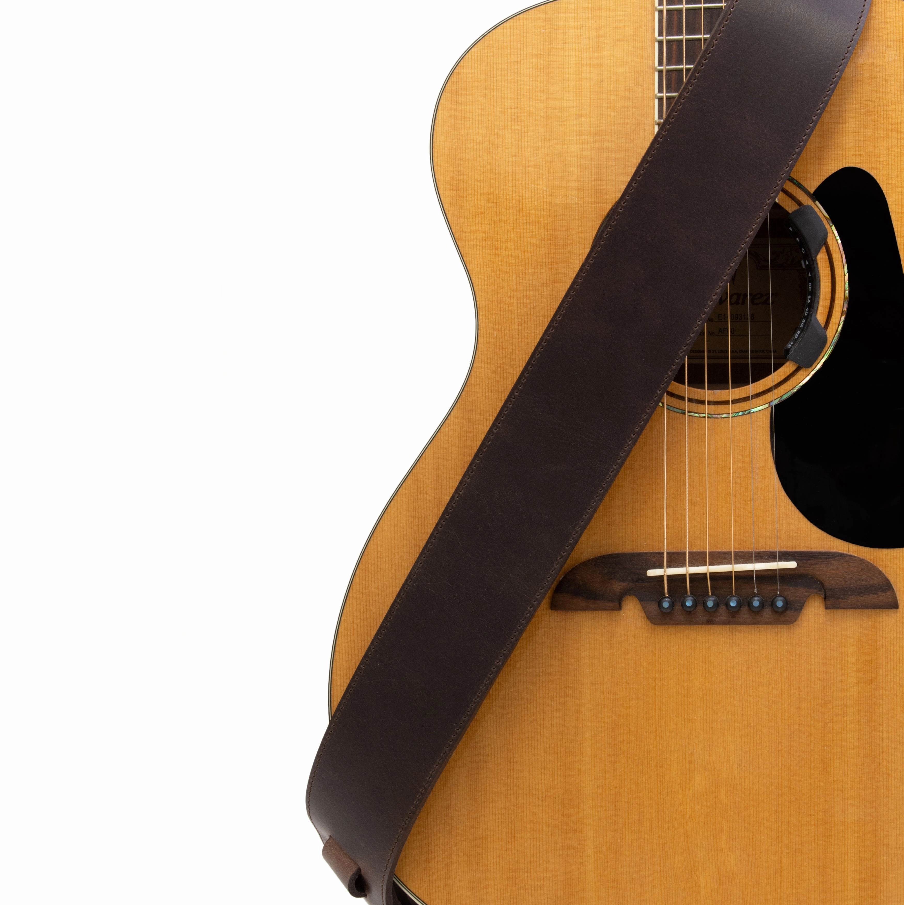 The Legend - Heavyweight Black Smooth Full Grain Leather Guitar Strap
