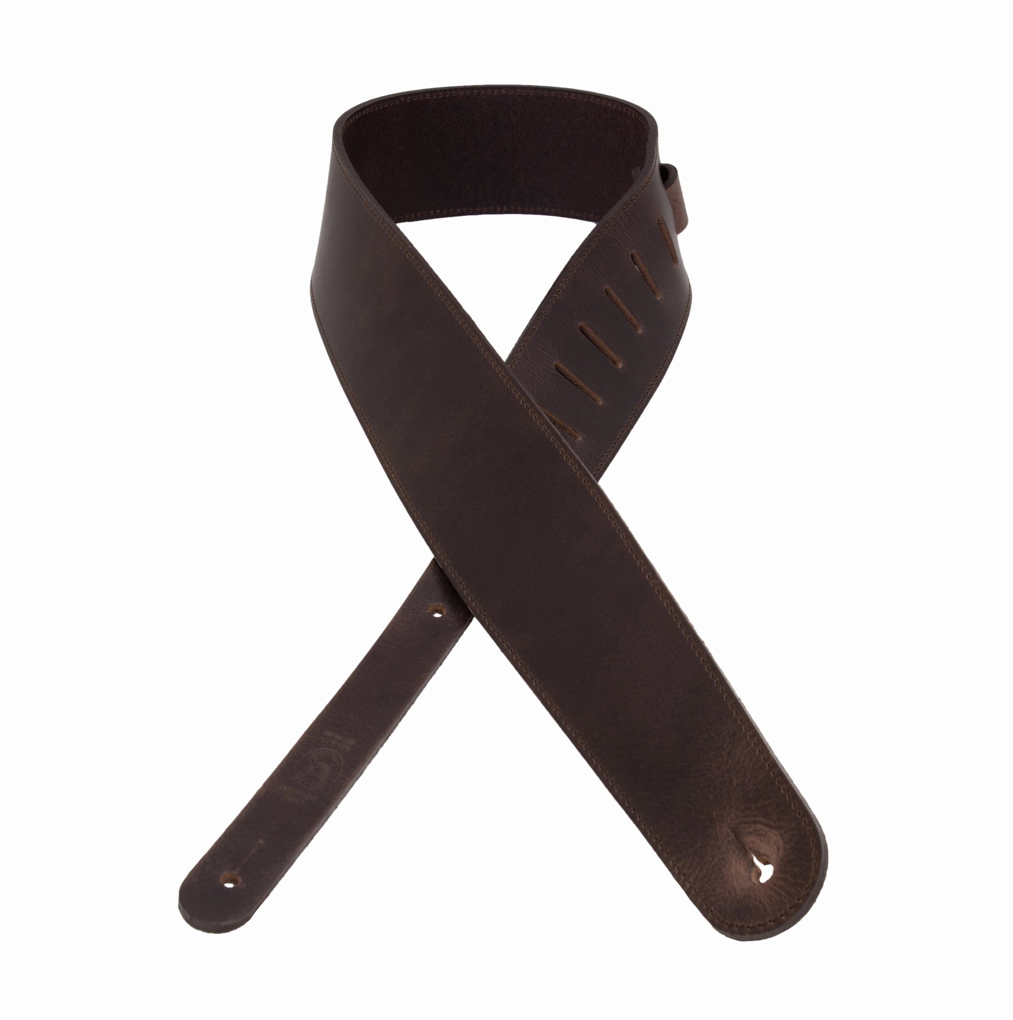 The Legend - Heavyweight Black Smooth Full Grain Leather Guitar Strap