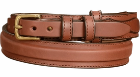 The Walker: Men's Medium Brown Stitched Ranger Leather Belt 1.25"