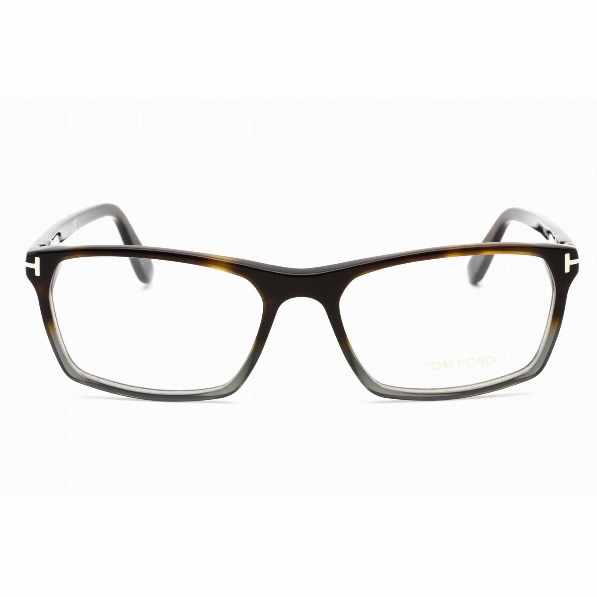 Tom Ford Men's Eyeglasses - Shiny Havana Grey Full Rim Rectangular Frame | FT5295 055