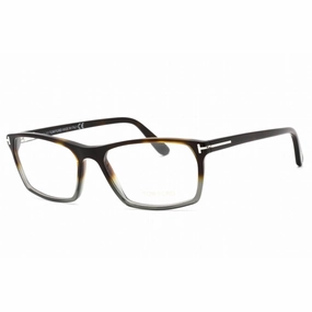 Tom Ford Men's Eyeglasses - Shiny Havana Grey Full Rim Rectangular Frame | FT5295 055