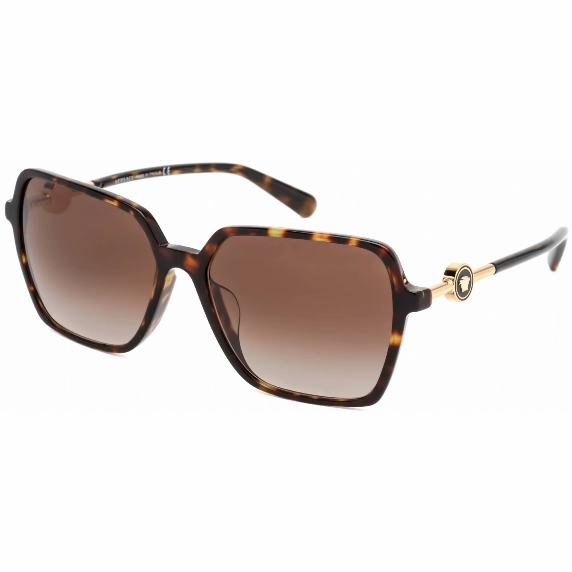 Versace Men's Sunglasses - Havana Square Full Rim Frame Brown Lens | VE4396F 108/13
