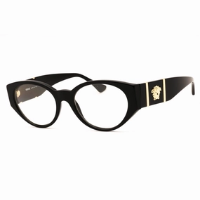 Versace Women's Eyeglasses - Black Plastic Oval Full Rim Frame | 0VE3345 GB1