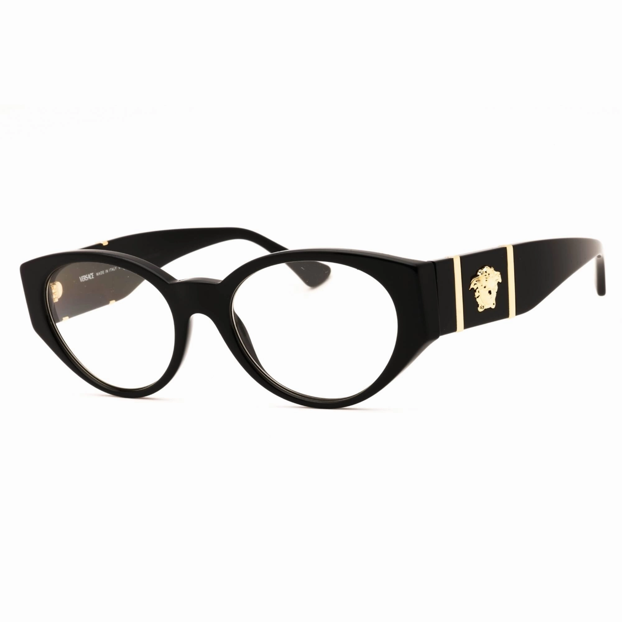 Versace Women's Eyeglasses - Black Plastic Oval Full Rim Frame | 0VE3345 GB1