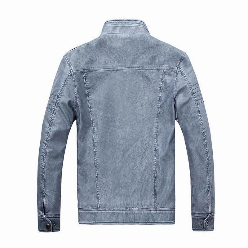 West Louis™ PU Leather Velvet Jacket