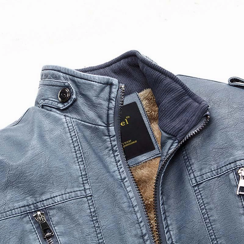 West Louis™ PU Leather Velvet Jacket