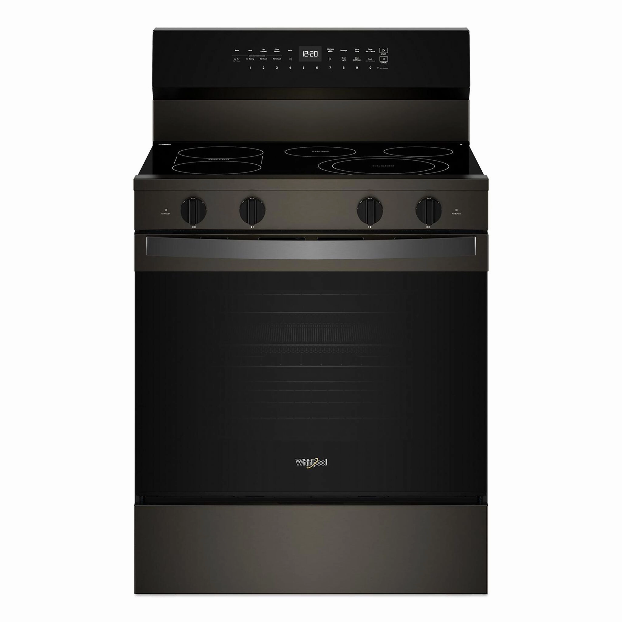 Whirlpool Print Resistant Black Stainless Electric Freestanding Range (5.3 Cu.Ft.) - YWFES7530RV
